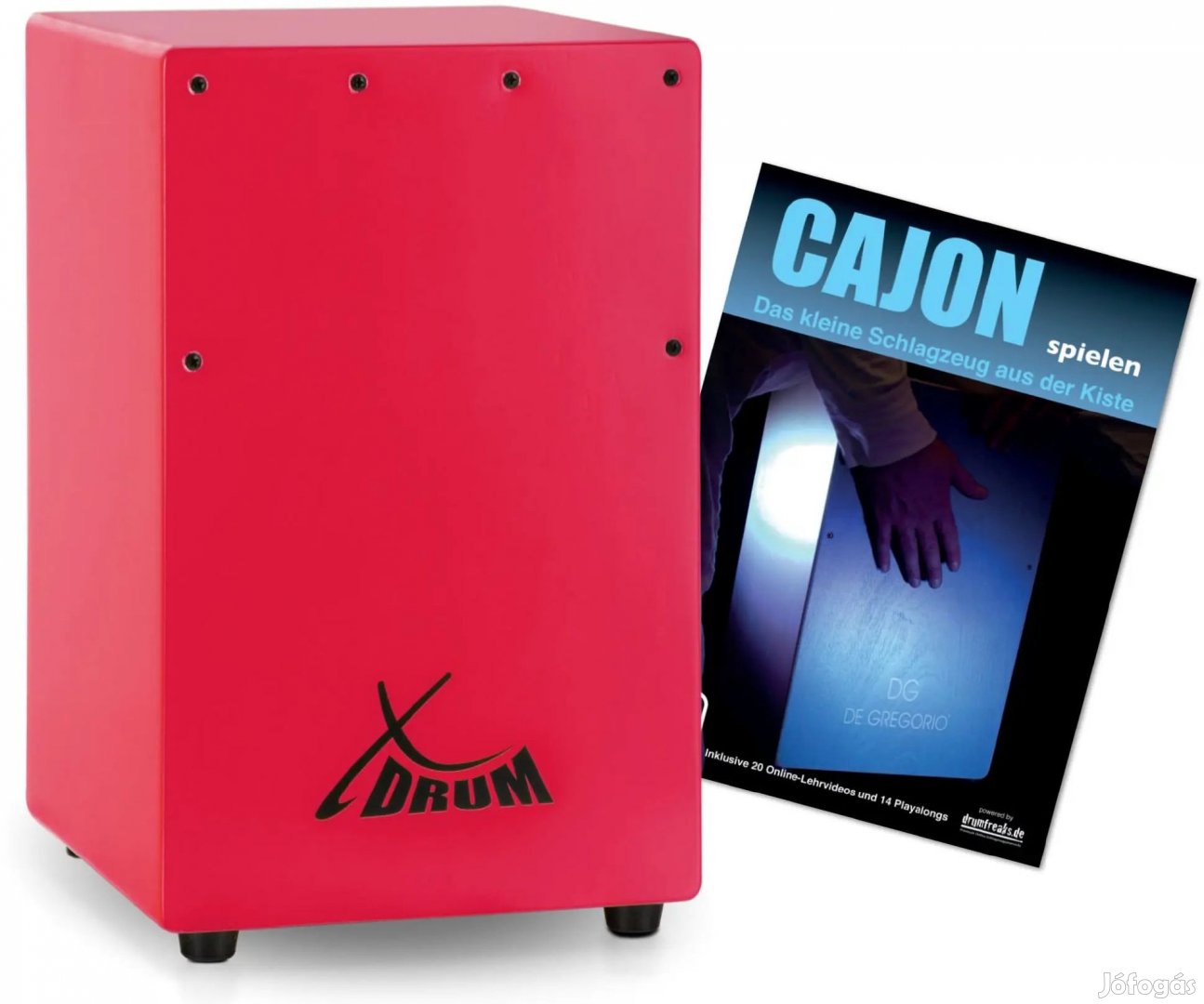 Drum KC-37RD gyerek cajon piros szett cajon énekeskönyvvel (németül)