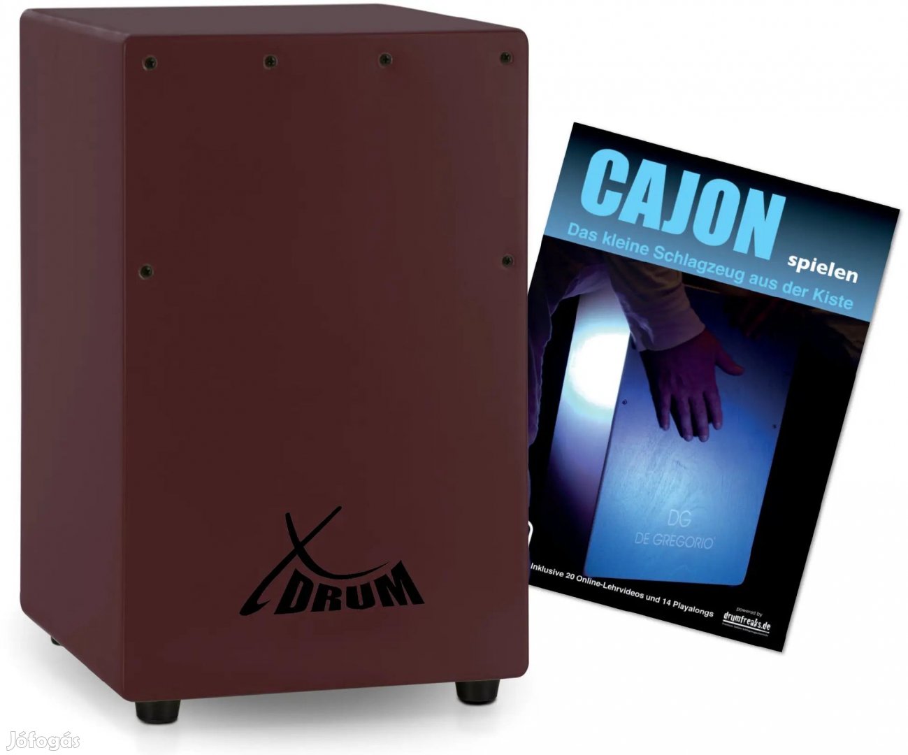 Drum KC-37WR gyerek cajon borvörös szett cajon énekeskönyvvel