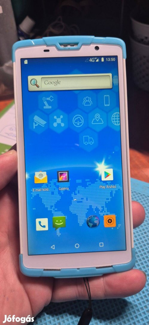 Dual Simes Android 8 telefon - beépített vonalkód olvasó scannerrel!!!