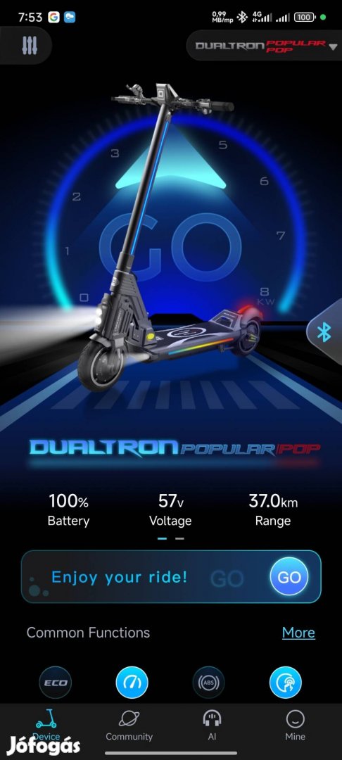 Dualtron Popular 2900 Watt Elektromos roller 25 Ah Li-ion akku Dual 