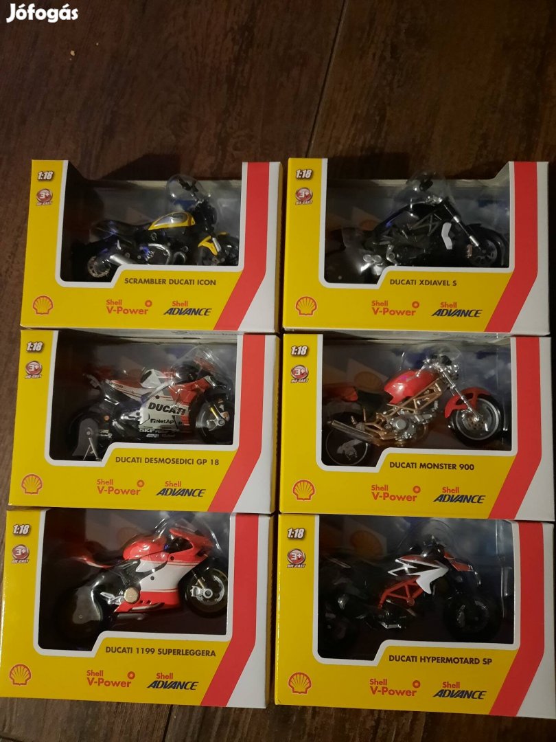 Ducati 1/18 motorok 6db egyben