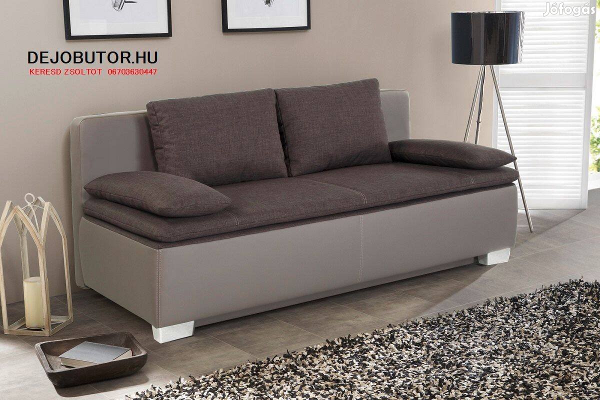Duett kanapé ülőgarnitúra bútor 202x97 cm barna szürke ágyazható