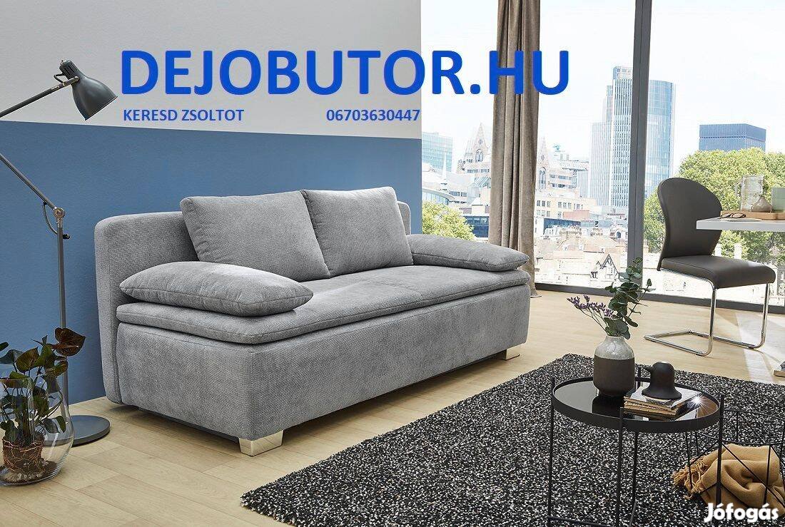 Duett szürke kanapé ülőgarnitúra 101x202 cm ágyazható fekvő 160x200 cm