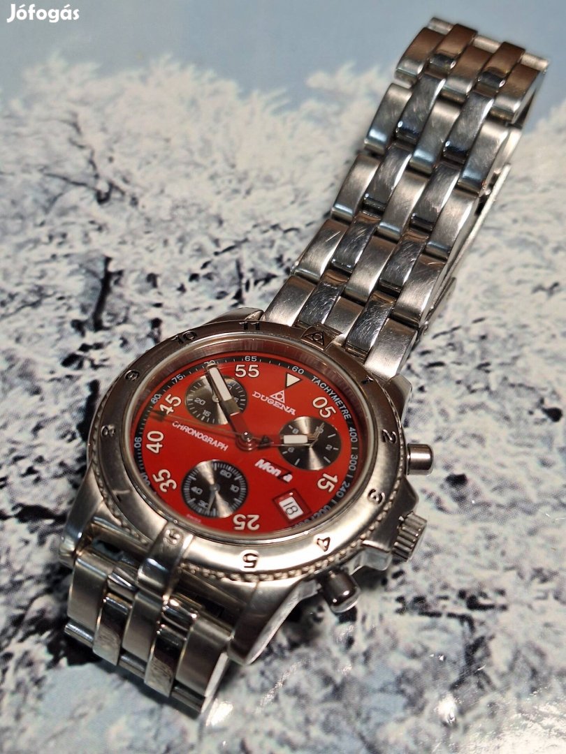 Dugena Monza kronográf bordó számlappal