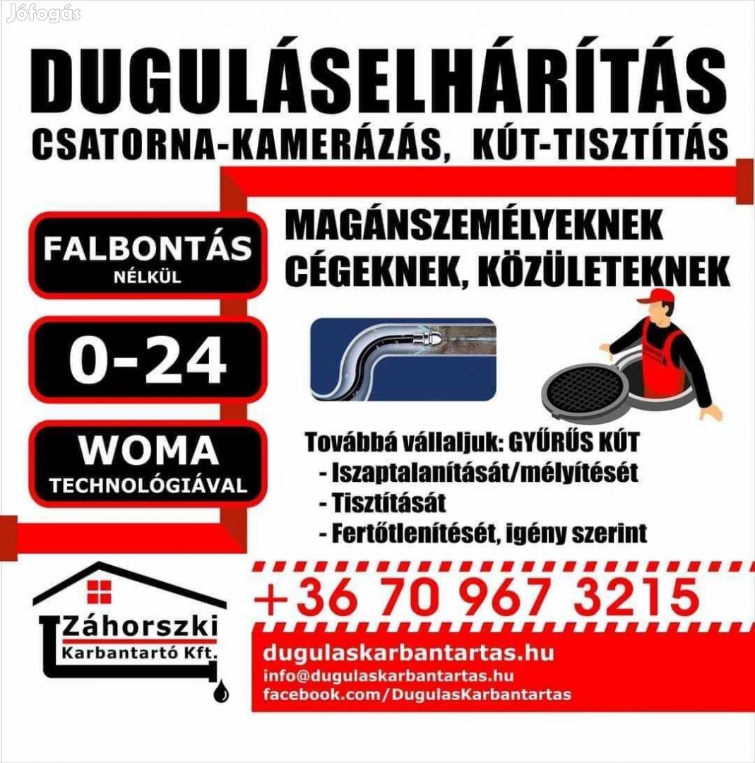 Duguláselhárítás/Cső-kamerázás