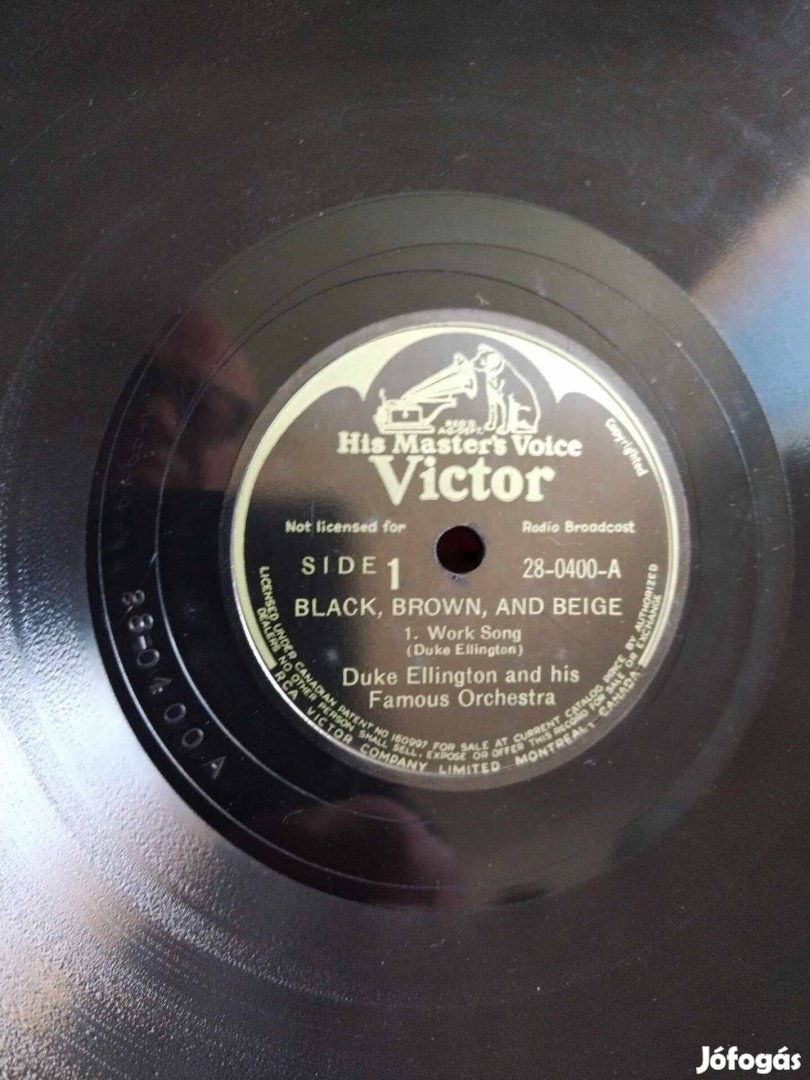 Duke Ellington különleges dupla sellak lemeze Jaya Sherrill vokál