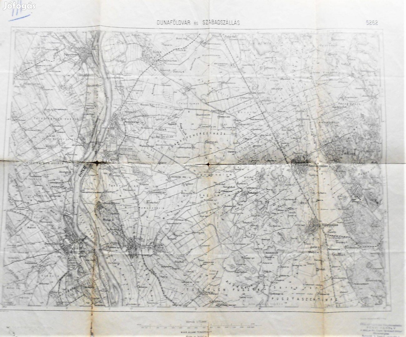 Dunaföldvár Solt Dunapentele Szabadszállás régi katonai térkép 1912