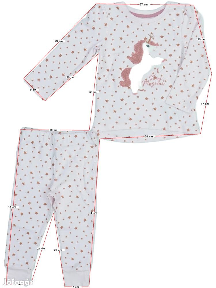 Dunnes Új (címkés) Lány Pizsama (Méret: 86)