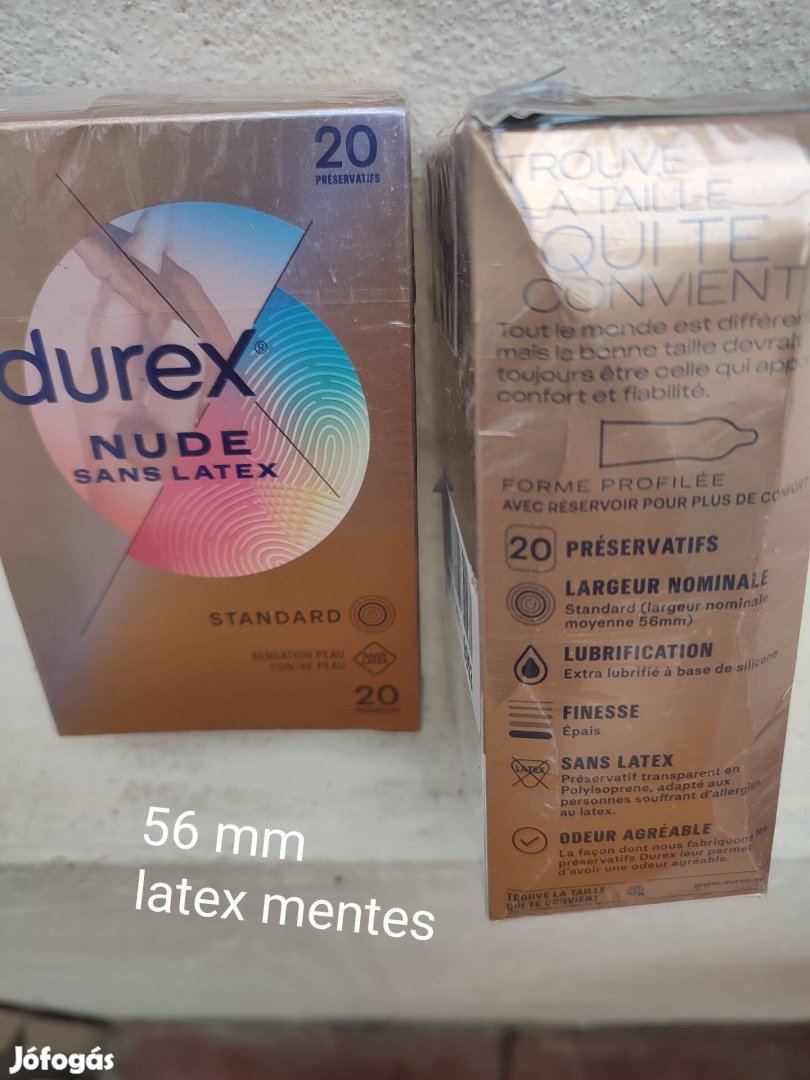 Durex Nude latex mentes óvszer 40 db