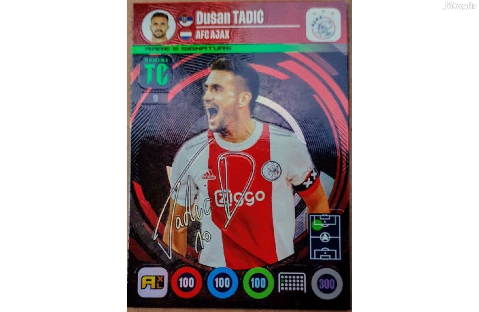 Dusan Tadic Ajax Rare Signature focis kártya Panini Top Class 2022