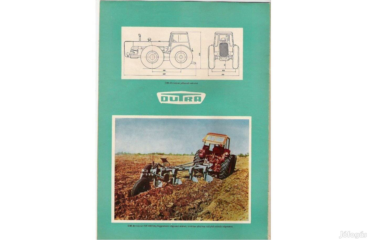Dutra 5 oldalas prospektus méretekkel !Retro ,Ingyen küldöm!
