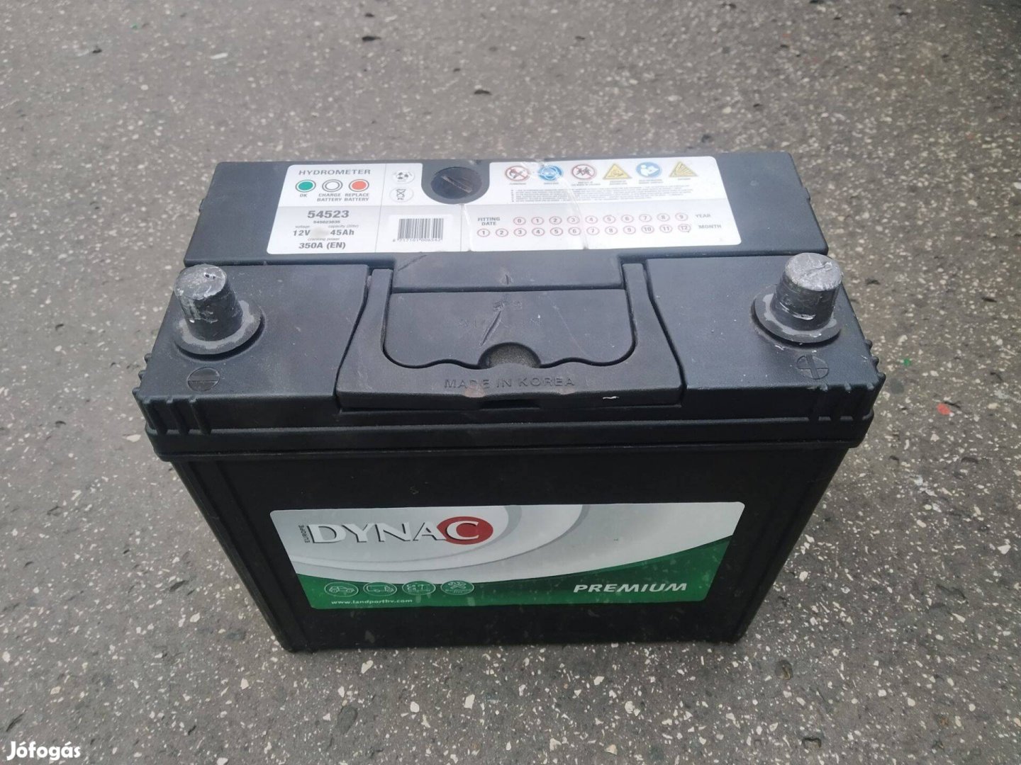 Dynac Premium 54523 45Ah starter indító akkumulátor 350A jobb pozitiv