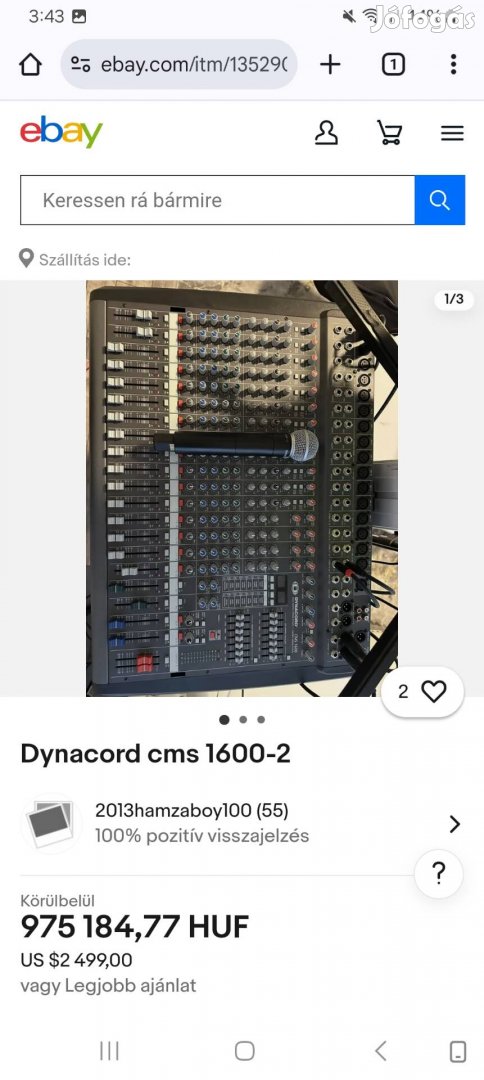 Dynacord powermate 1600 keverő erősítő