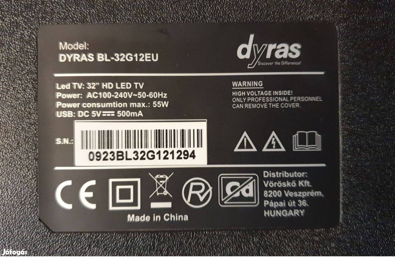 Dyras BL-32G21EU LED Lcd tv hibás törött alkatrésznek