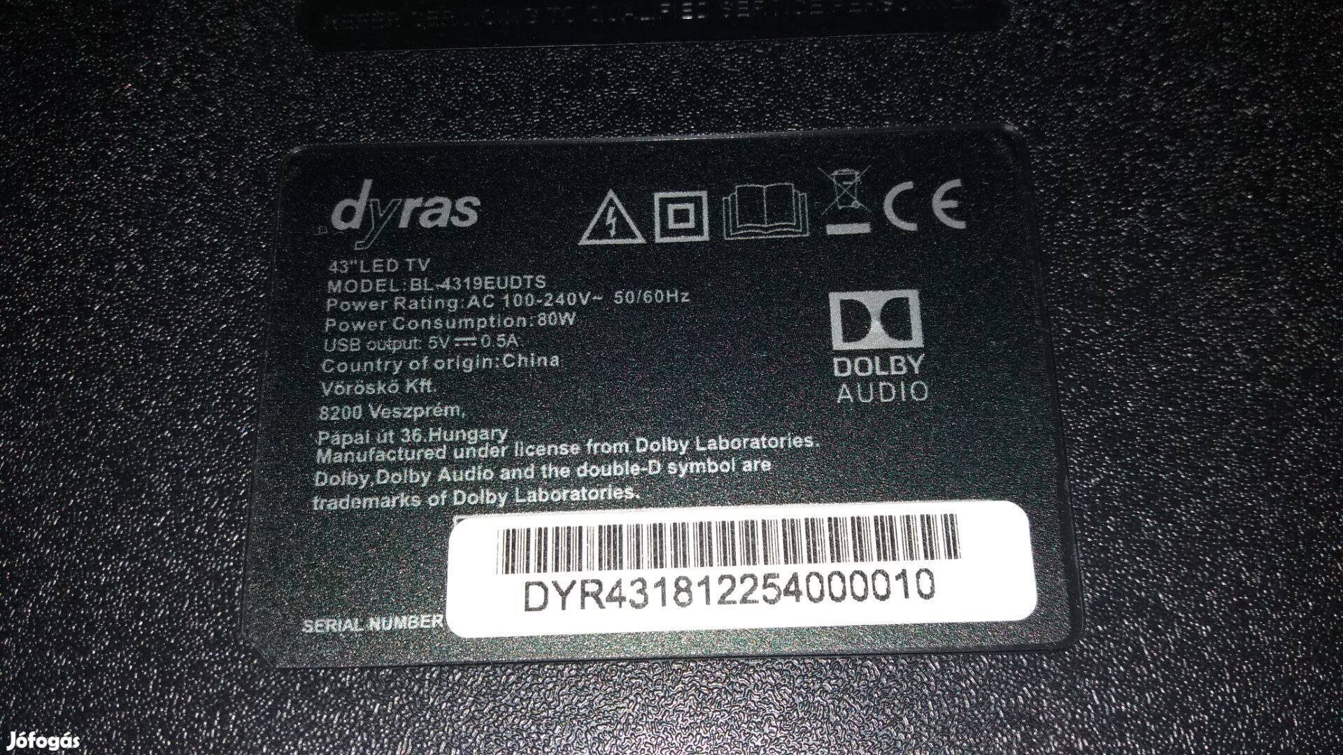 Dyras BL-4319Eudts LED LCD tv hibás törött alkatrésznek