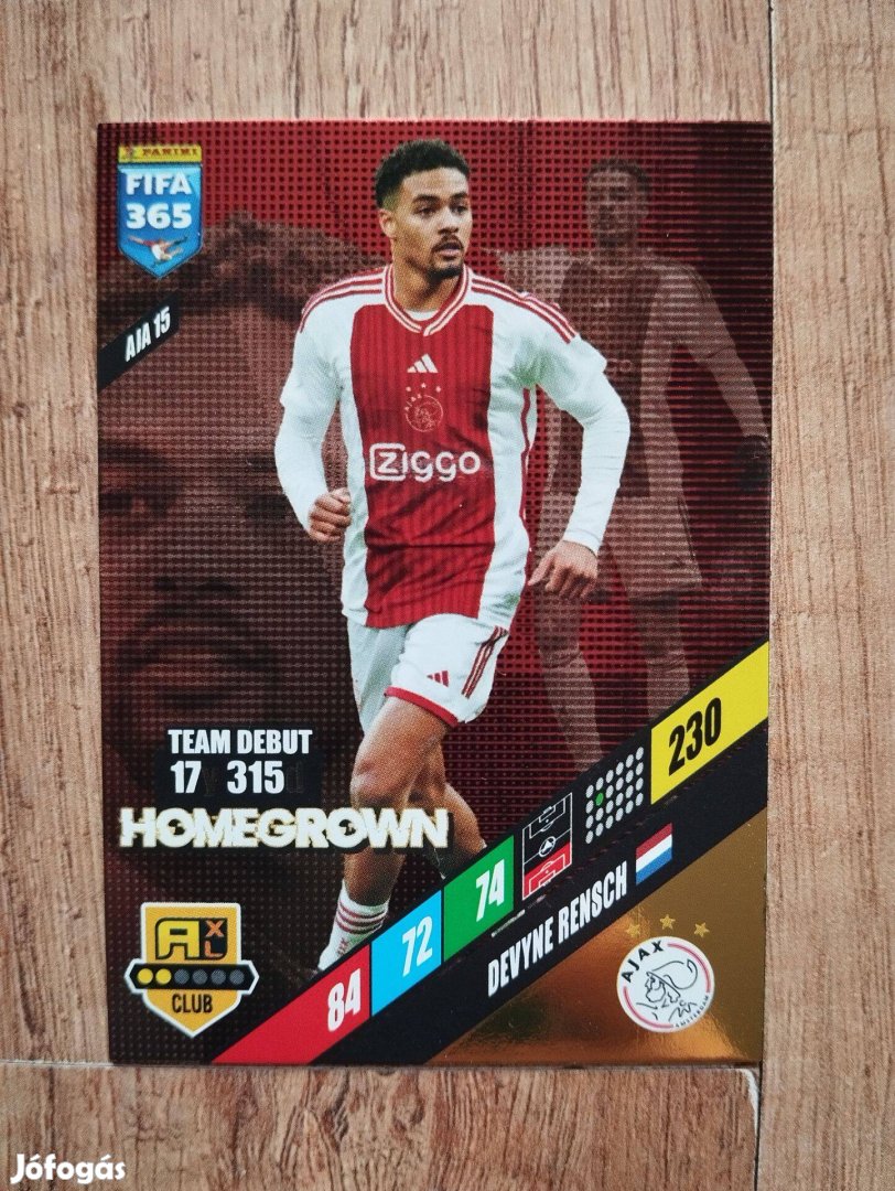 Dyvine Rensch (Ajax) FIFA 365 2024 Homegrown Hero focis kártya