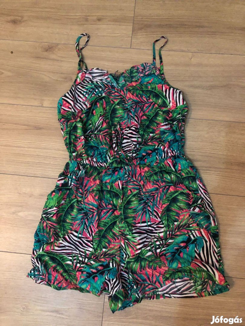 Dzsungel mintás jumpsuit playsuit overál ruha S 36