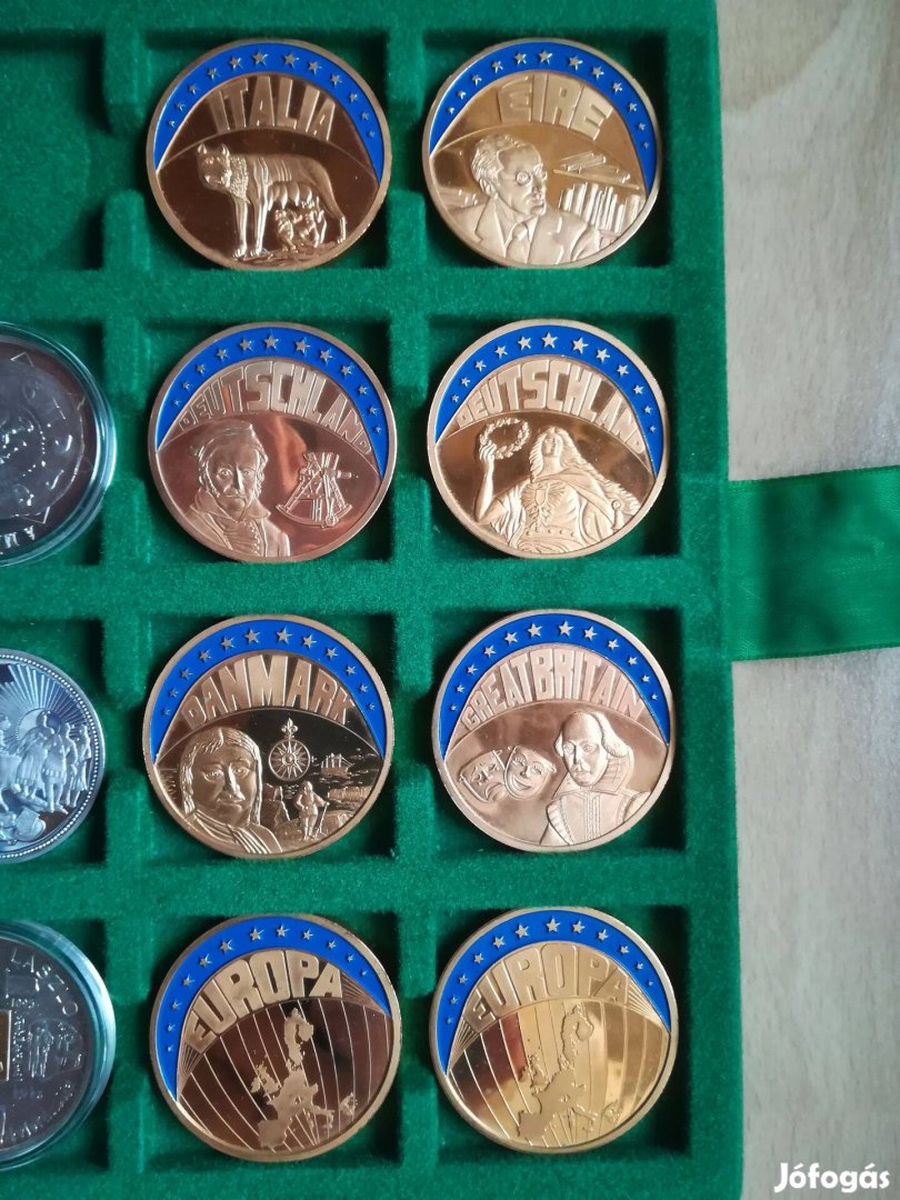 ECU - Európai integráció - érme sorozat, aranyozott Cuni,