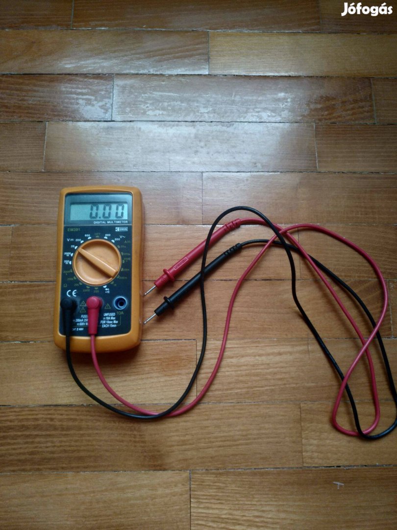 EMOS EM391 multiméter, szakadás vizsgálat hanggal, 9 V-os elemmel megy