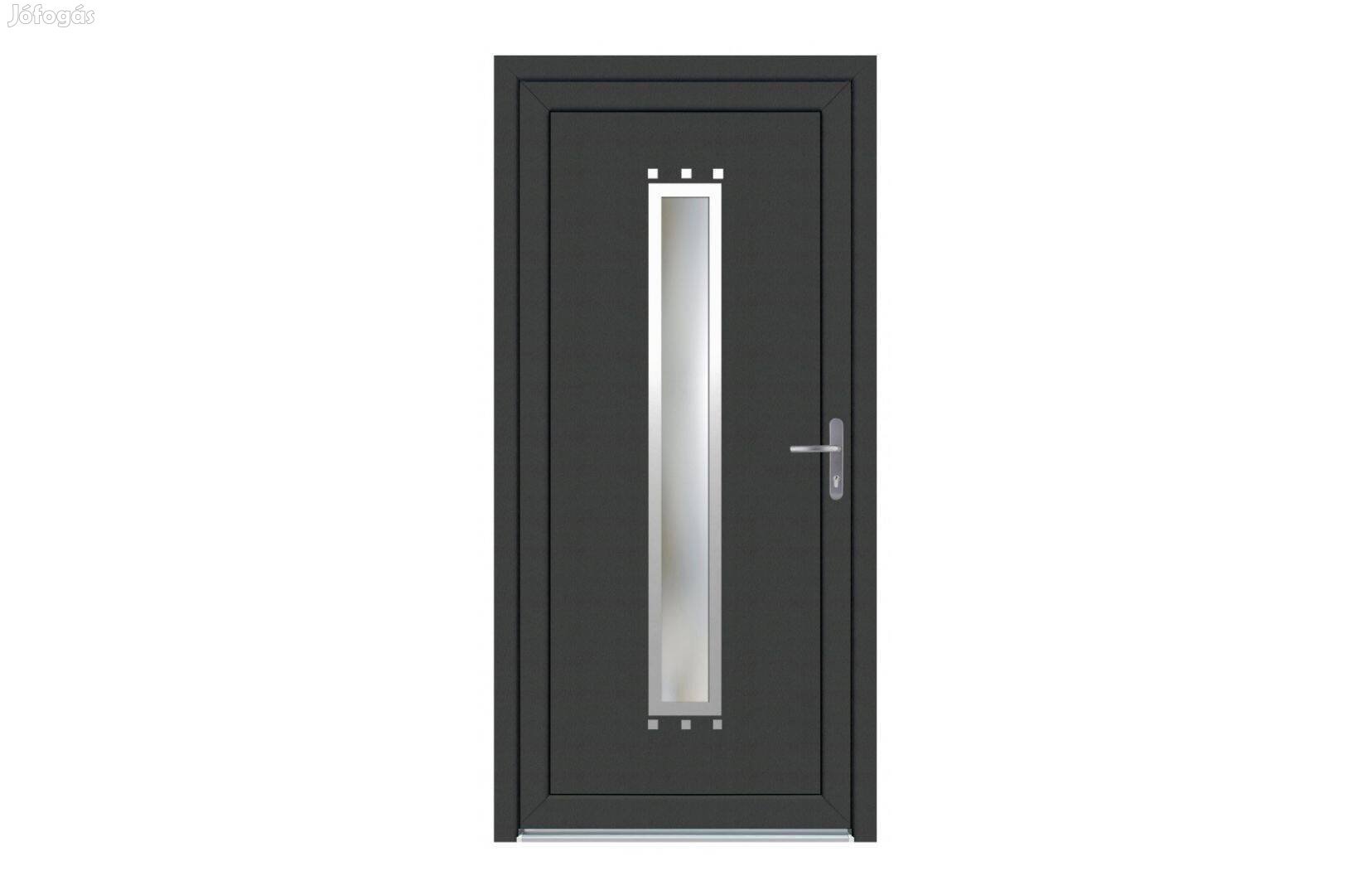 EPN Eiffel Antracit műanyag bejárati ajtó 3 rétegű üveggel