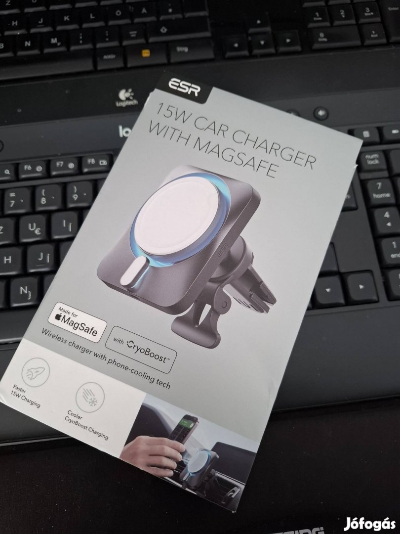 ESR 15w Car Charger with Magsafe vezeték nélküli töltő és tartó 