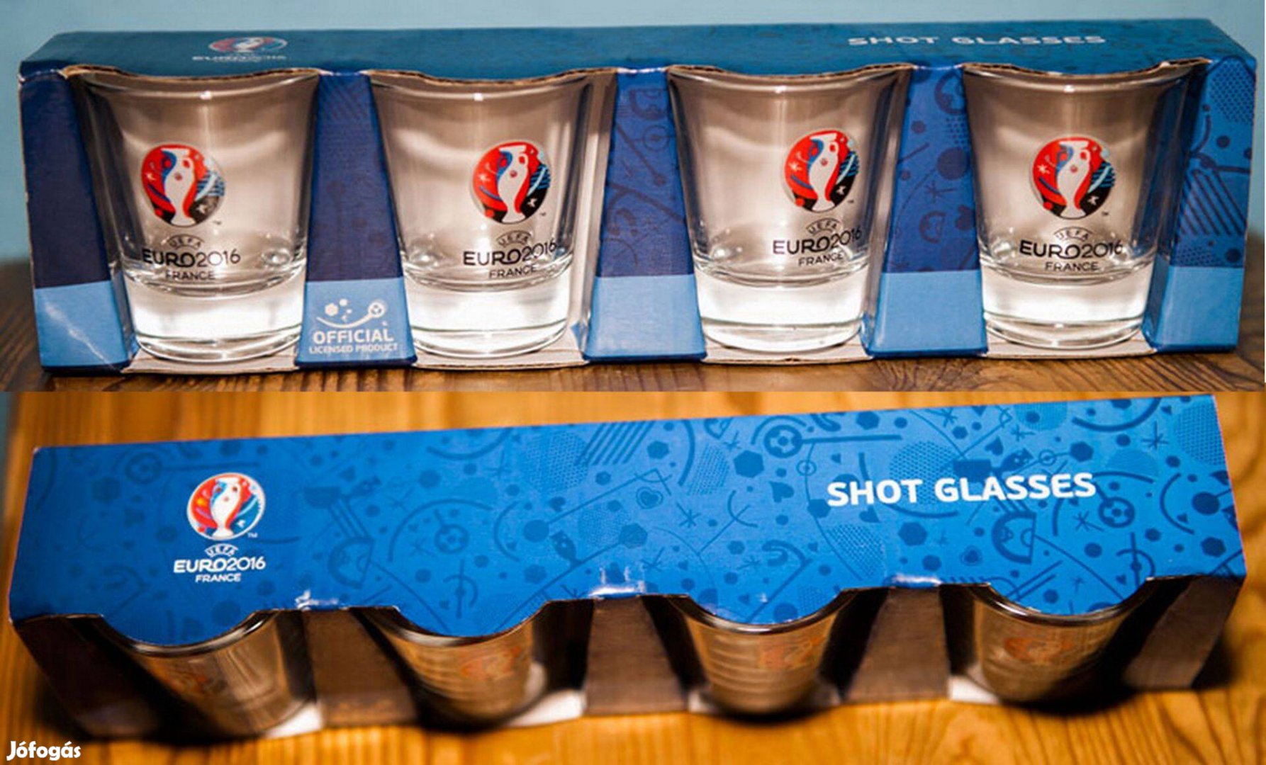 EURO2016 - 4 darabos feles-pohár szett (új)