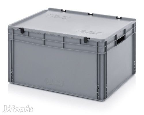 EURO műanyag tároló doboz 800x600x435 mm fedéllel 3879