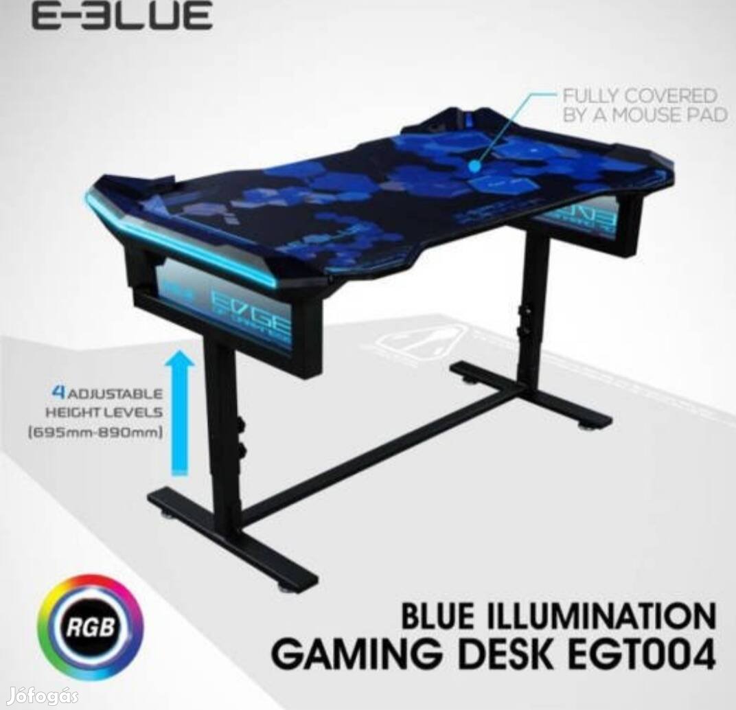 E-Blue RGB glowing gaming desk EGT004 asztal