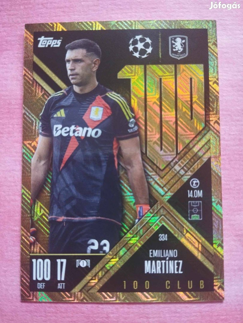 E. Martinez (Aston Villa) 100 Club BL 2025 Extra focis kártya