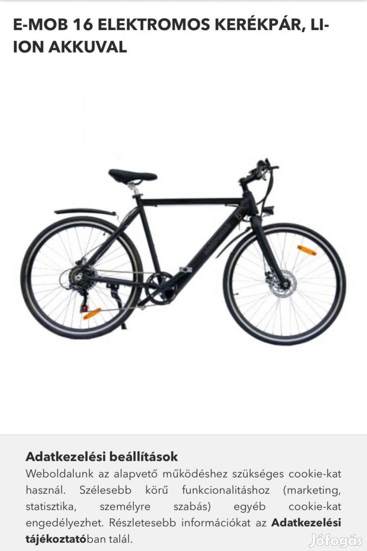 E bike kerékpár elektromos új,Operces Emob 16 típ. 100E Ft -al olcsóbb