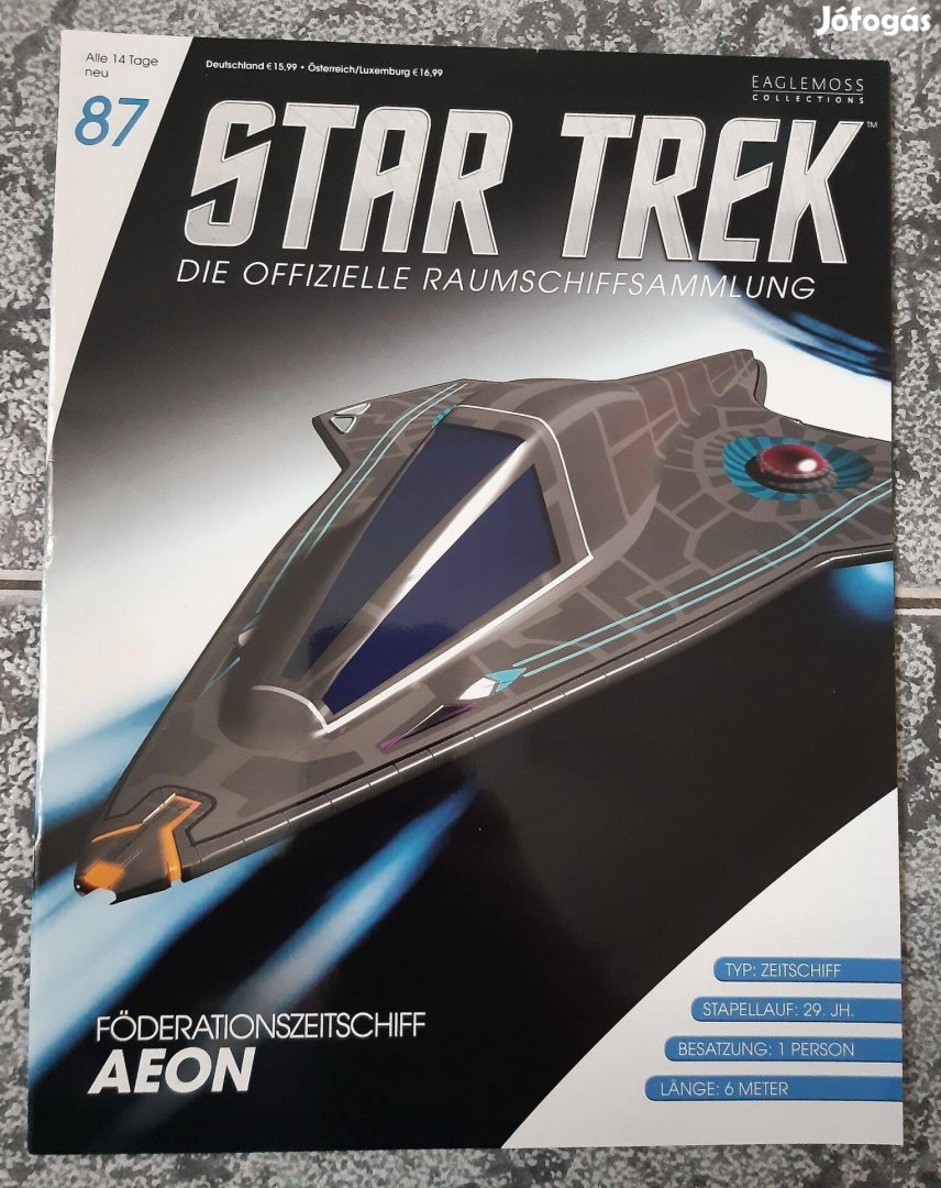 Eaglemoss Star Trek Federation Timeship Aeon magazin, újság