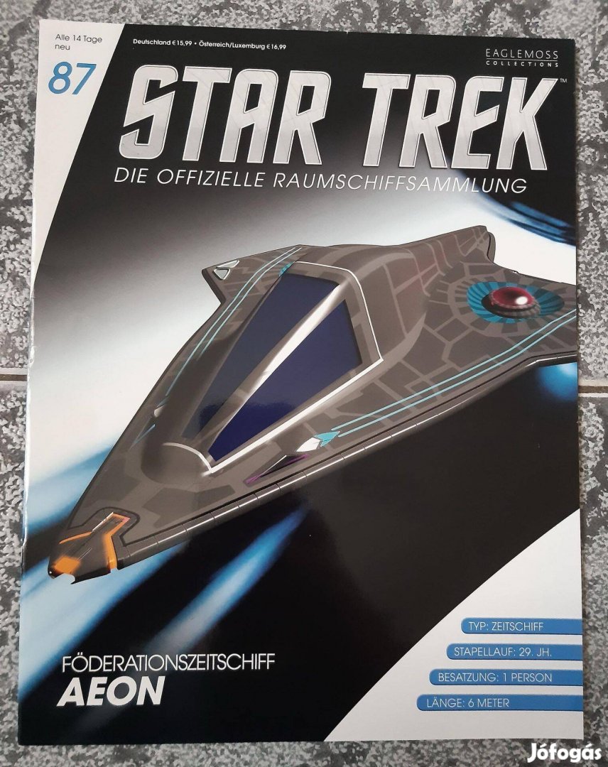 Eaglemoss Star Trek Federation Timeship Aeon magazin, újság