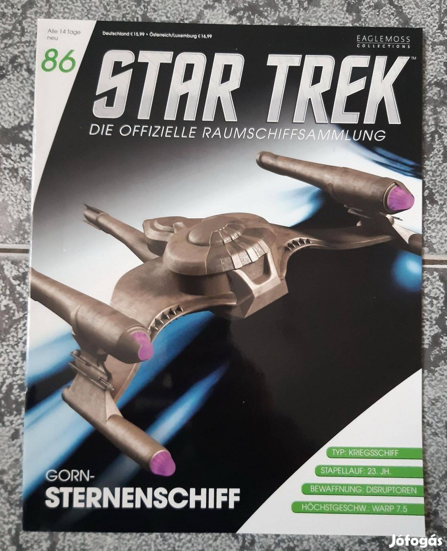 Eaglemoss Star Trek Gorn Starship magazin, újság