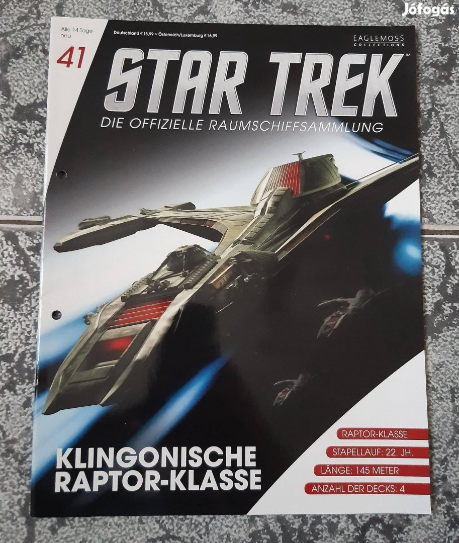 Eaglemoss Star Trek Klingon Raptor magazin, újság