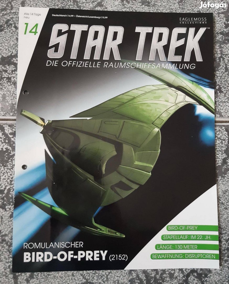 Eaglemoss Star Trek Romulan Bird-Of-Prey (2152) magazin, újság