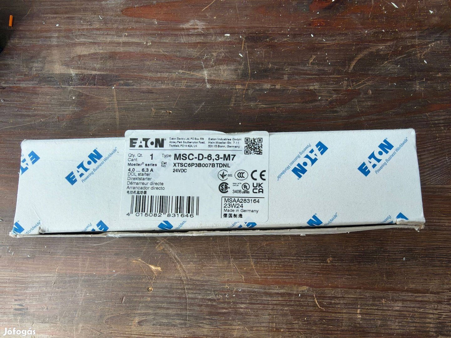 Eaton - Motorindító komplett 24V DC 6,3A szerelőlapon IP20