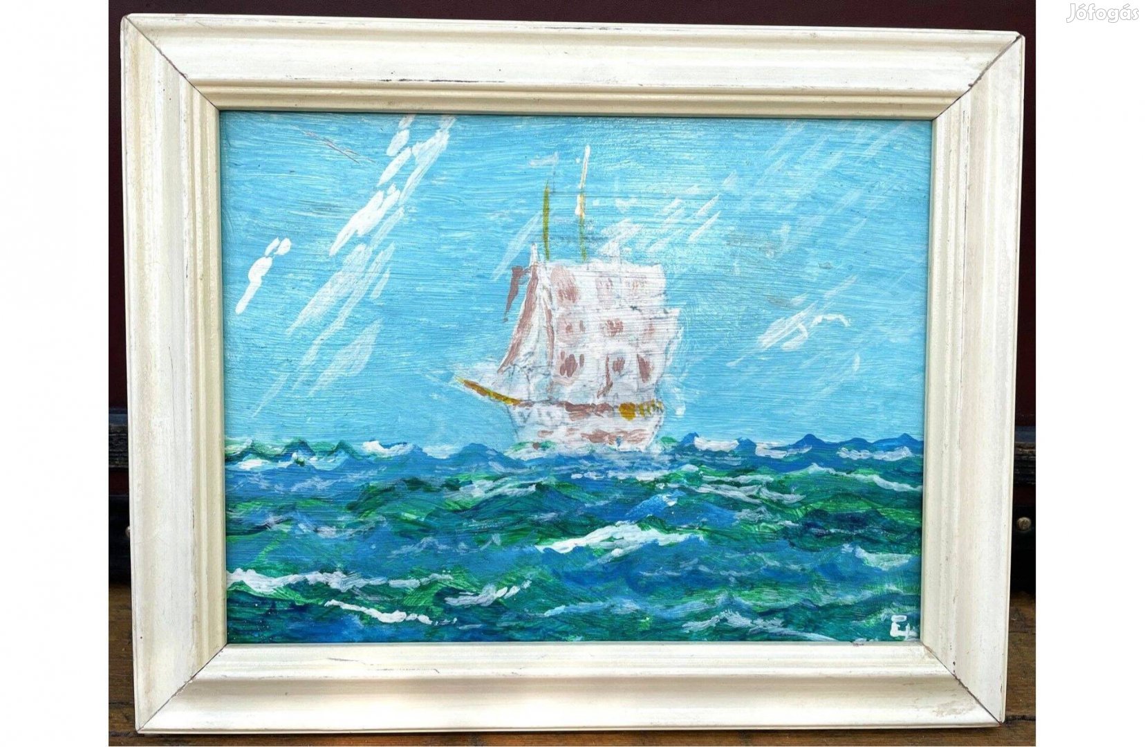 Ebba Landgren svéd festő régi jelzett olaj festmény