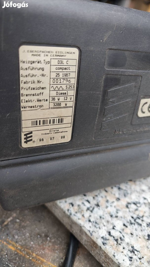 Eberspacher D3L Levegős állófűtés 