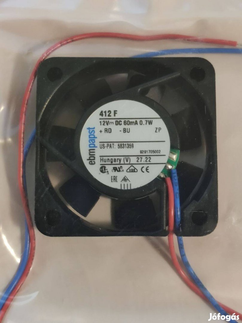 Ebmpapst 412F 40x40x10mm 12V Új!