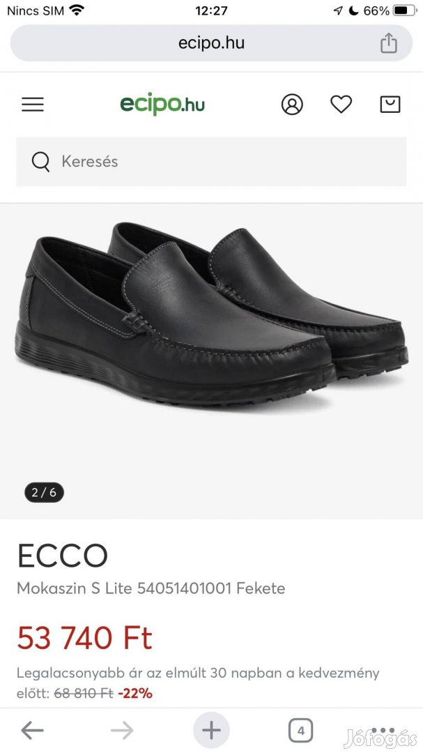 Ecco S lite mokaszin 44 es