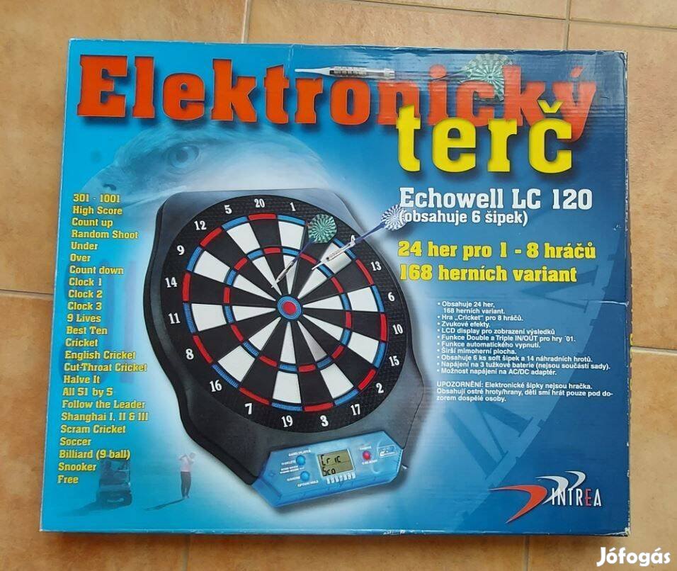 Echowell elektromos dartstábla 8 nyíllal, új