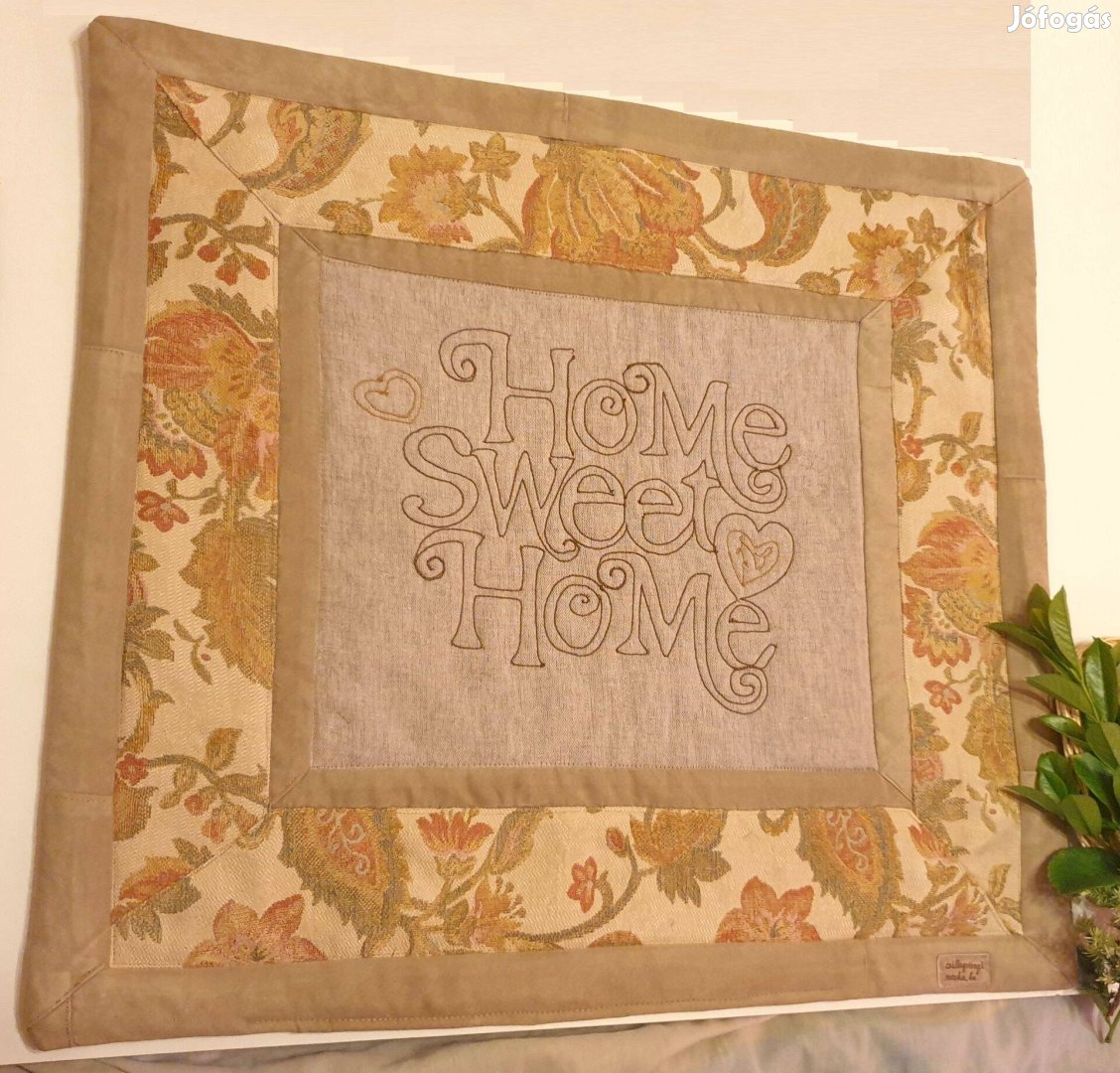 Édes otthon: puha falikép, textilkép, mosható. 69x62 cm. Új, egyedi