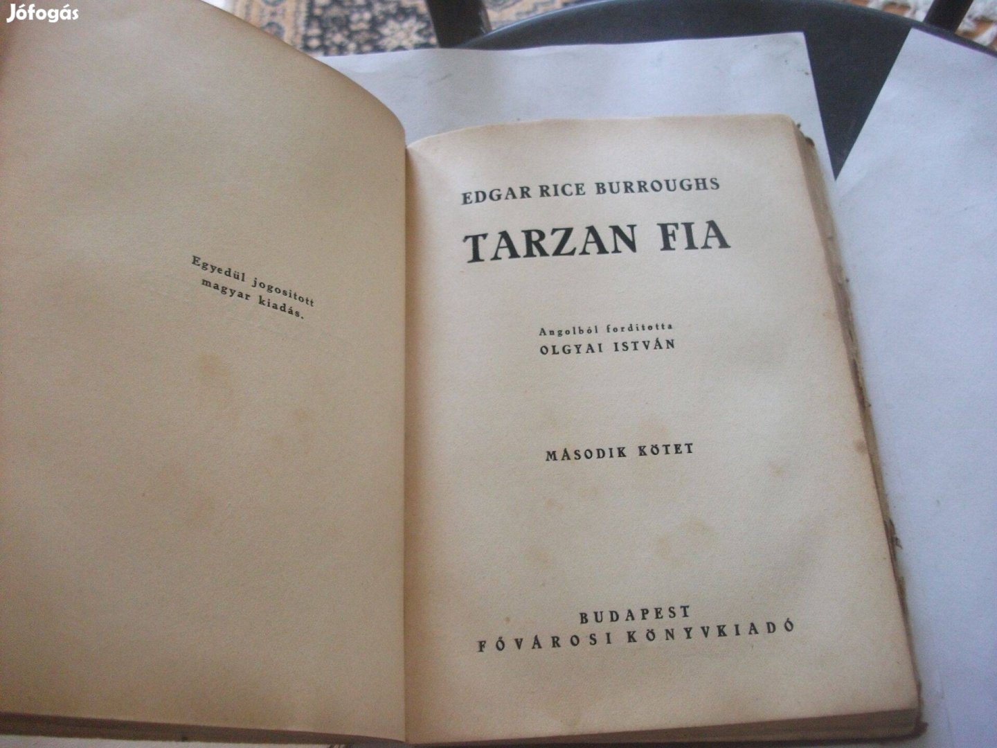 Edgar Rive Burroughs - Tarzan fia - első magyar kiadás 1925 Olgyai f