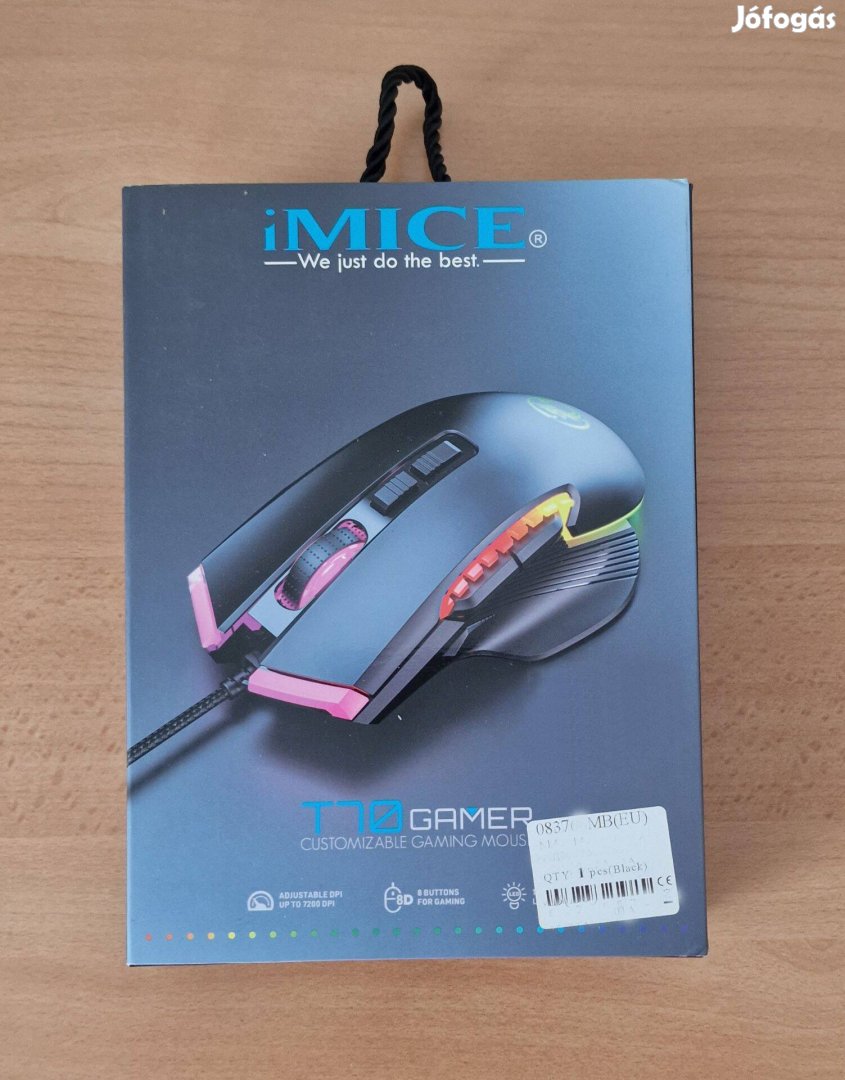 Egér Gaming Mouse 8 gombos 7200 DPI RGB világítás vezetékes