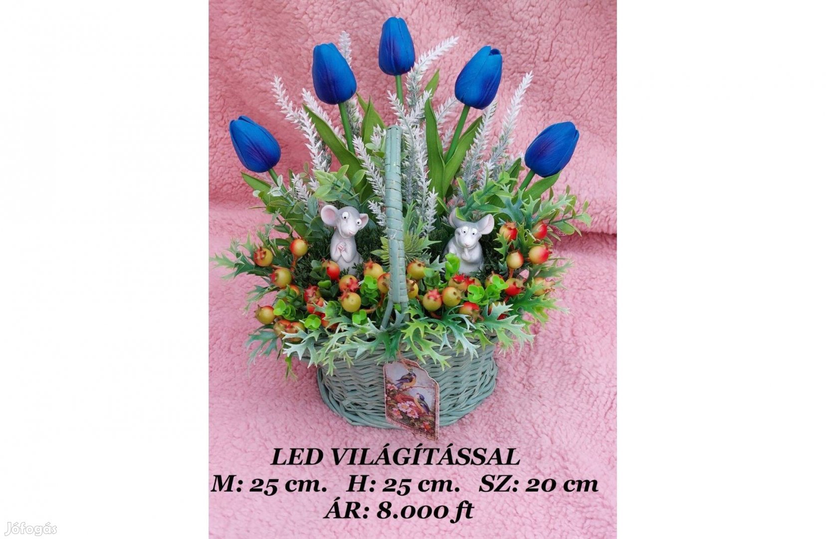 Egérkés díszkosár. Cuki-aranyos -nagyon szép megjelenés