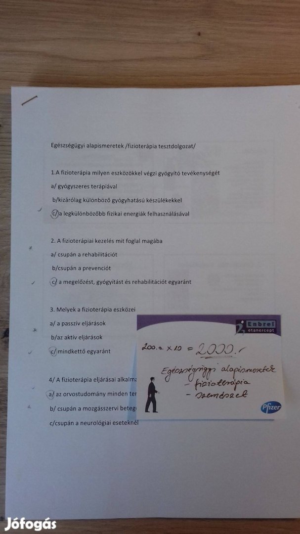 Egészségügyi alapismeretekfizioterápia, szemészet