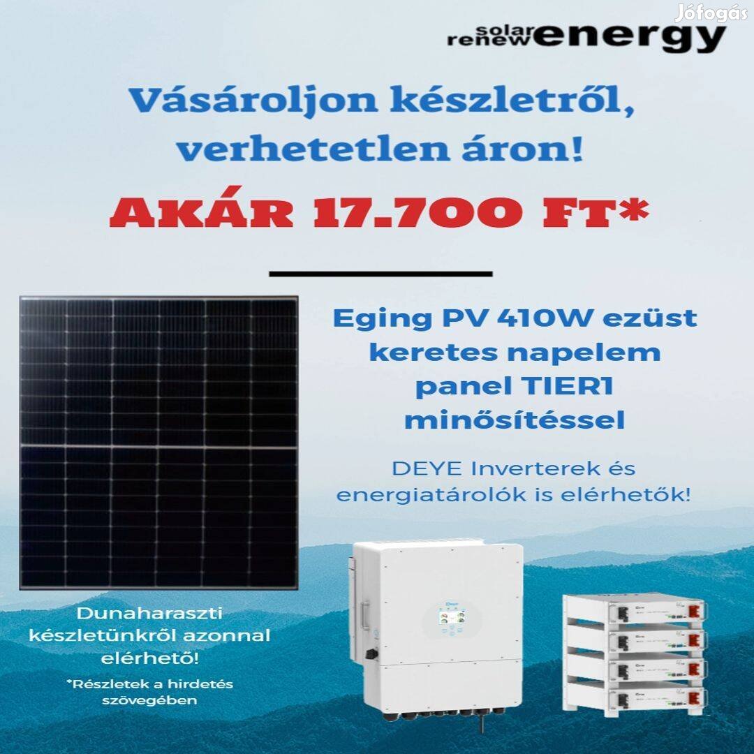 Eging PV 410W napelem panel készletről