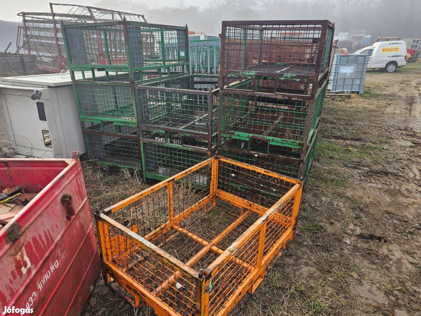 Egyben 19edb gitterbox tárolo konténer vas doboz