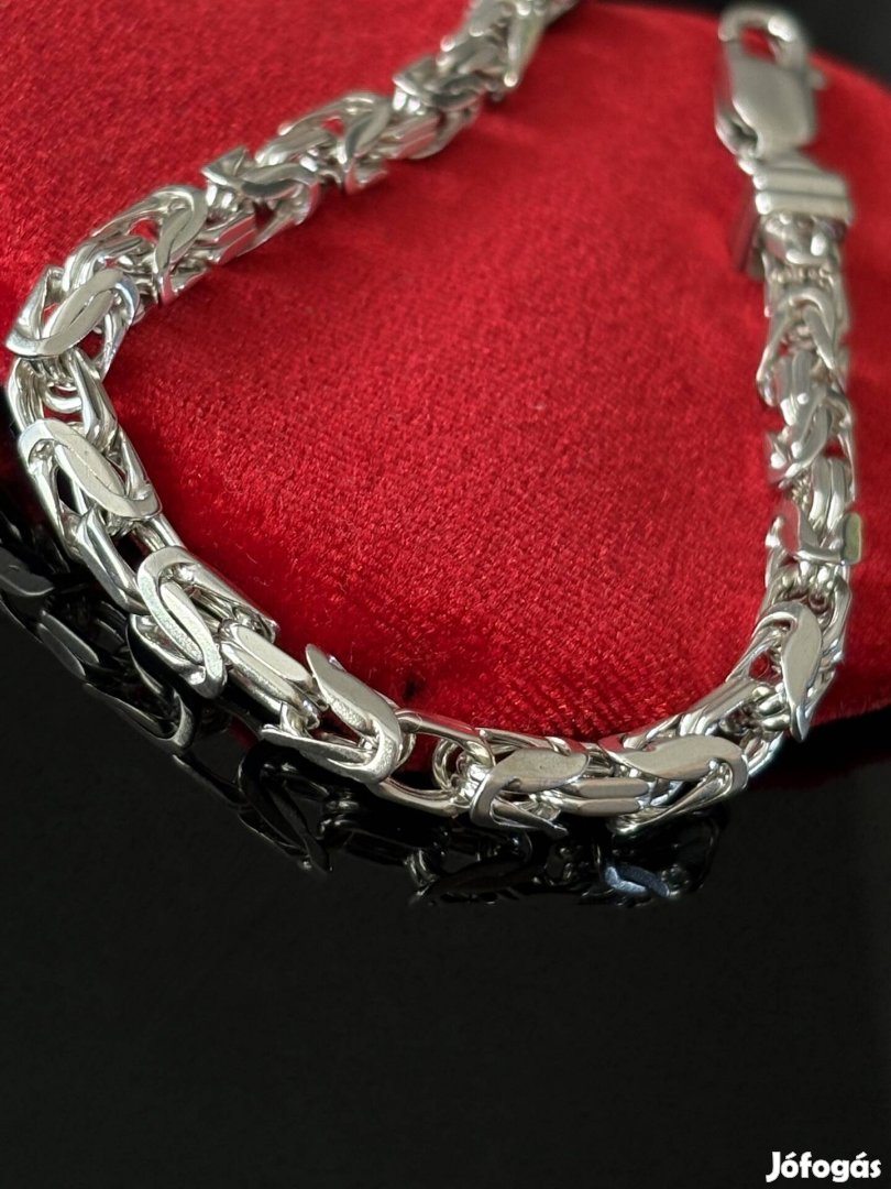 Egyedi, kézi készítésű ezüst király karkötő