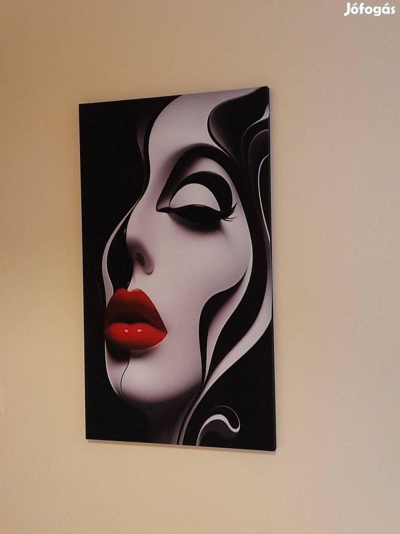 Egyedi fekete fehér falikép 70x40 cm. Új!